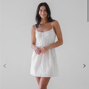 white lace maxi slip dress Shona Joy - La Lune Cumulus Silk Lace Maxi Dress - Ivory main image 0